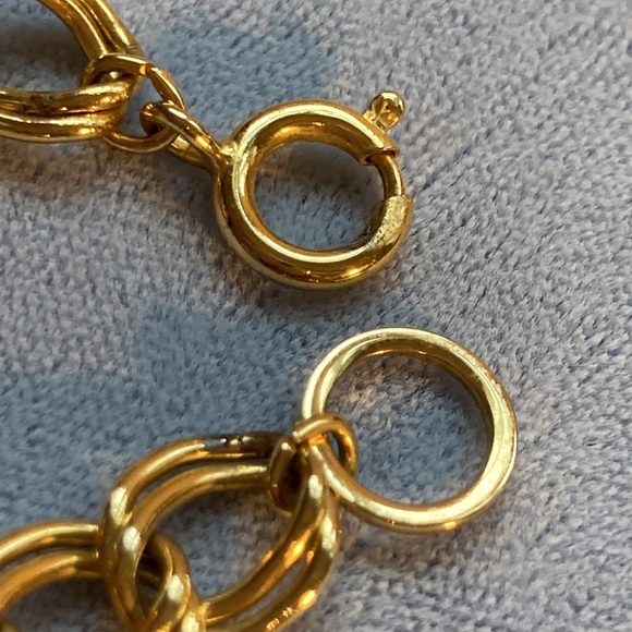 Gold double links bracelet with semi precious beads handmade - Picture 12 of 16